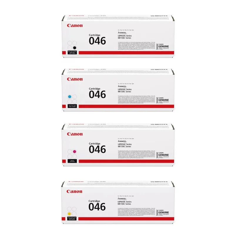 Canon 046 Black Cyan Magenta Yellow Original Toner Cartridge Multipack ...