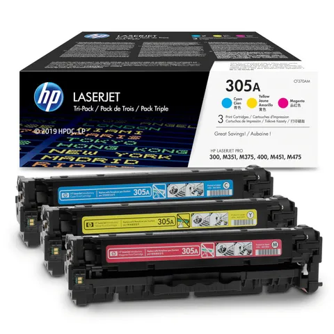 Original HP 305A Colour Toner Cartridge Multipack