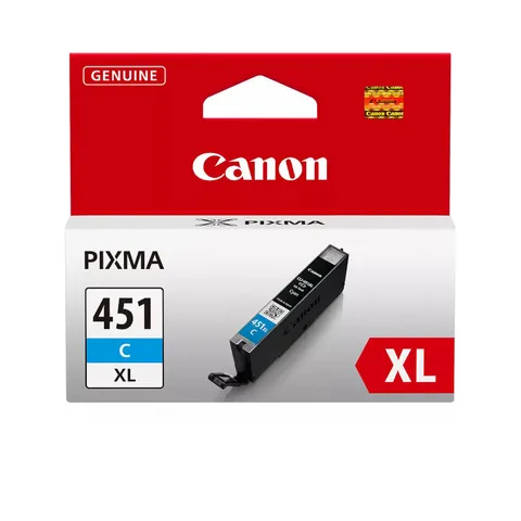 Canon 451XL Cyan Original High Yield Ink Cartridge - CLI 451 XL-C