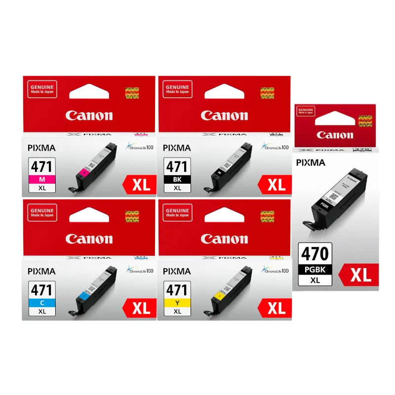 Canon 470XL and 471XL CMYK Original Ink Cartridge Multipack | CH