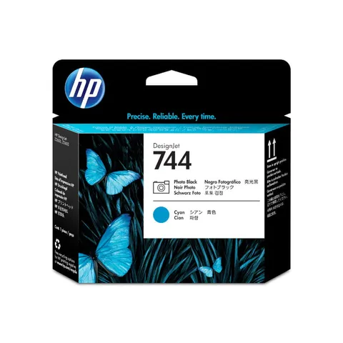HP 744 Photo Black and Cyan DesignJet Printhead