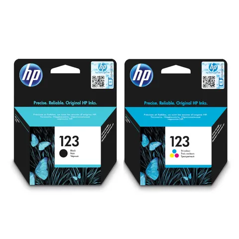HP 123 Black and Tri Colour Ink Cartridge Multipack