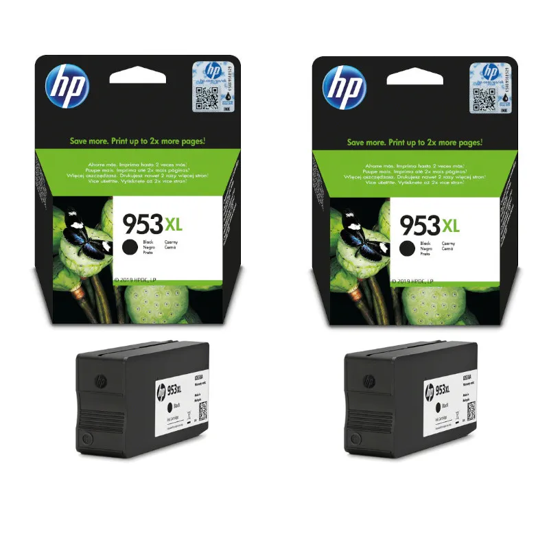 HP 953XL Black Original High Yield Ink Cartridge Twin Pack
