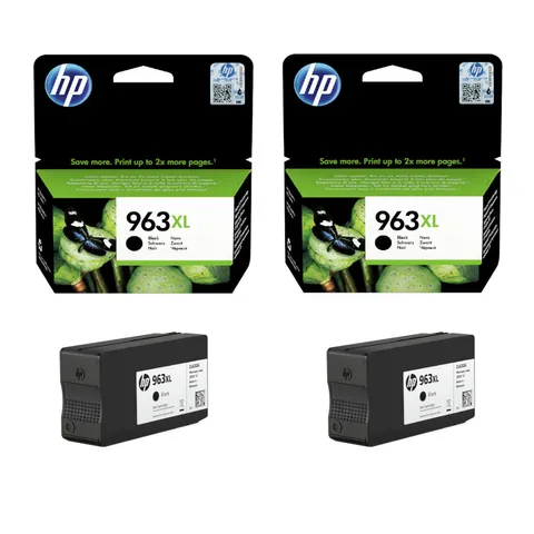HP 963XL Black Original High Yield Ink Cartridge Twin Pack - 3JA30AE