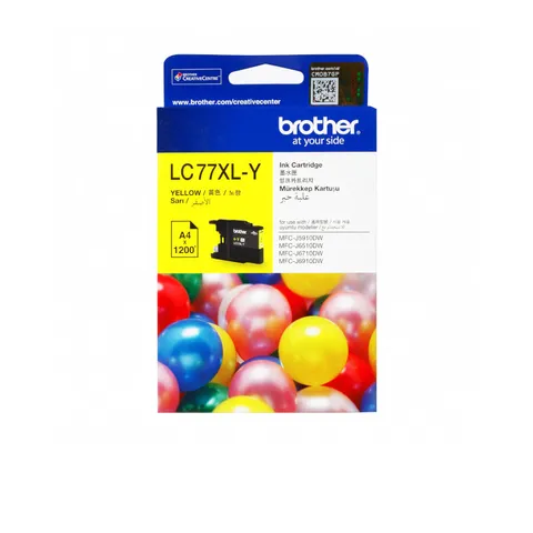 Brother LC-77XLY Yellow Original High Yield Ink Cartridge - LC 77XLY
