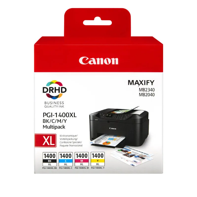 Canon 1400XL CMYK High Yield Original Ink Multipack - PGI-1400XL