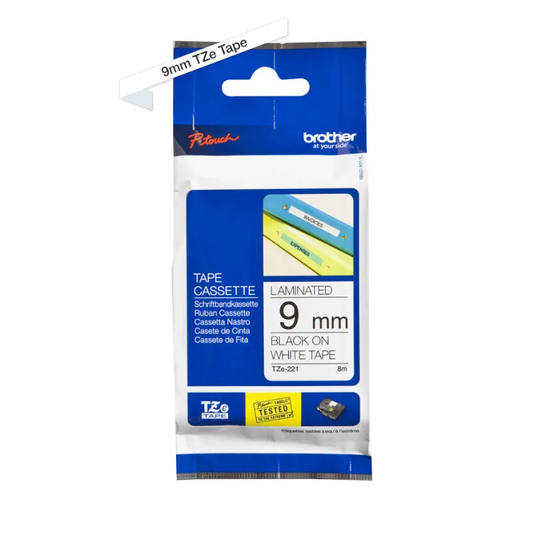 Brother TZ-221 Black On White Laminated 9mm Tape - TZe 221 | CH Africa