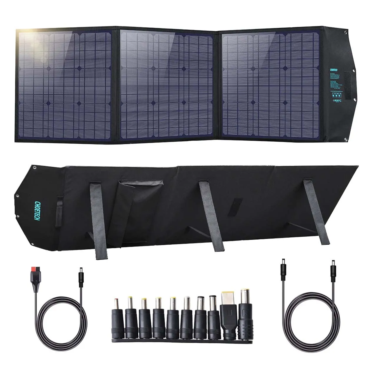 Choetech 120W Foldable Solar Charger With Kickstands 18V Dc+60W Pd