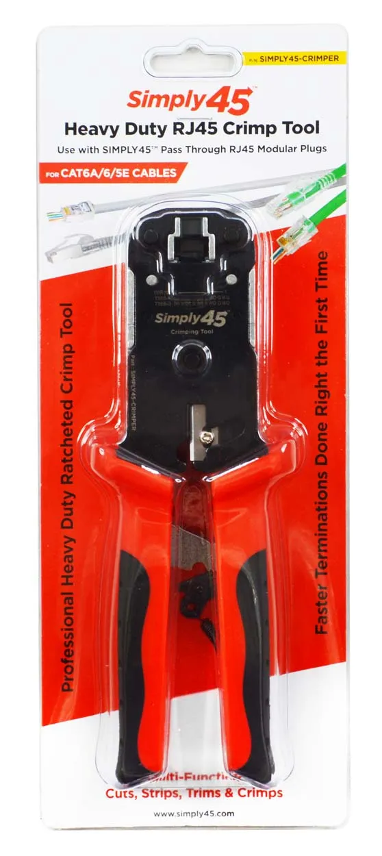 Simply45® Rj45 Crimp Tool - Pass-Through Unshielded & Internal Ground ...