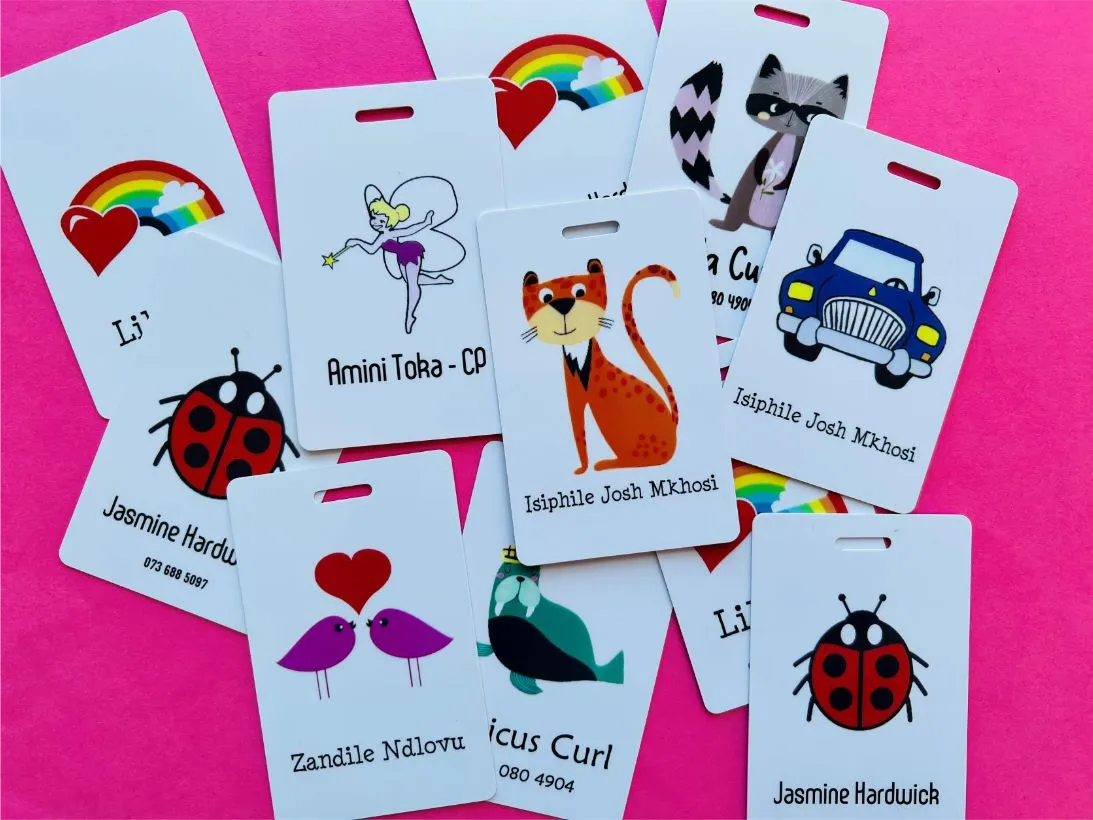School bag labels cheap