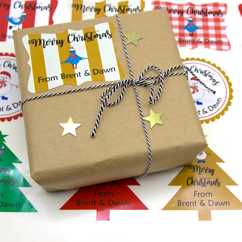 Christmas gift bag labels