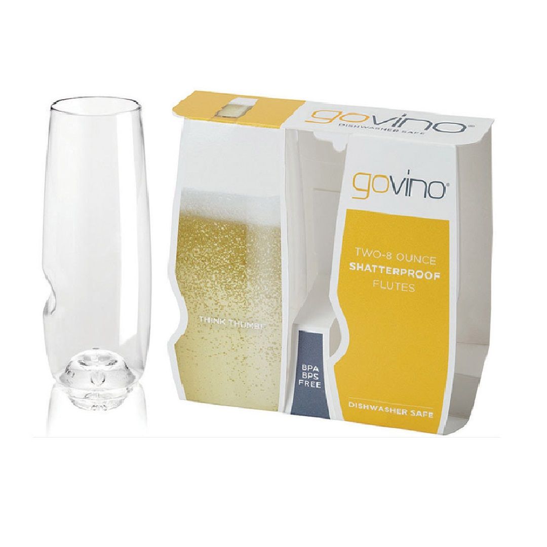 Govino Dishwasher Safe Champagne Flutes 230ml 2 pack KRDM