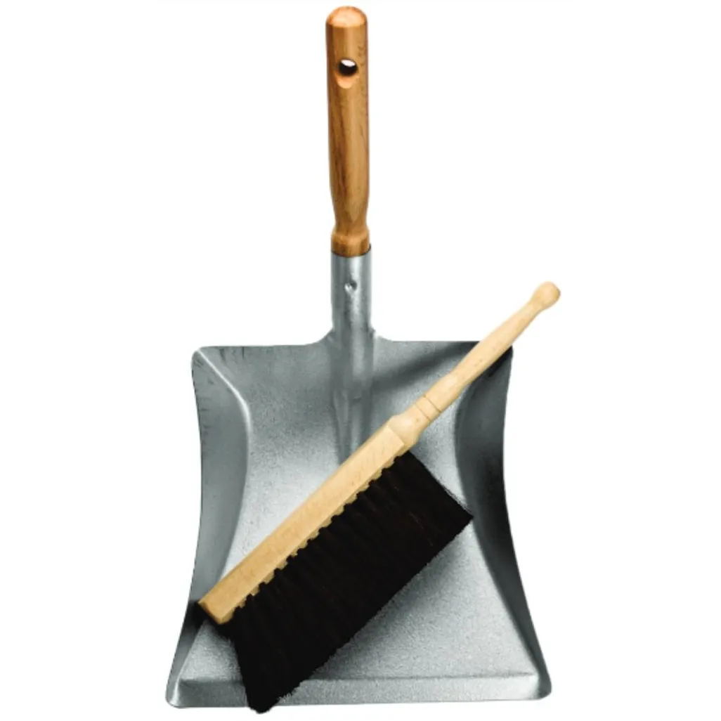 Metal Dustpan With Wooden Handle KRDM