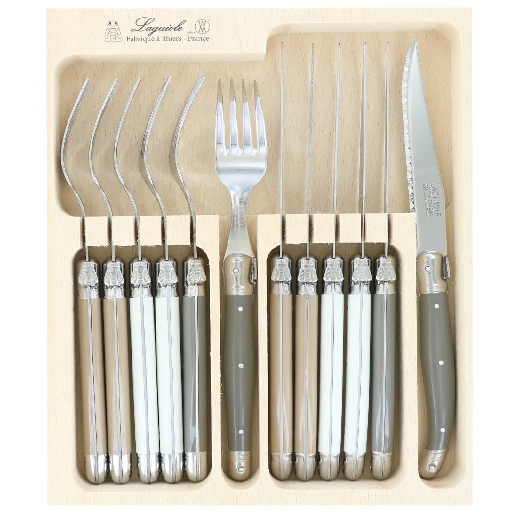 Steak Knives & Forks Set Twill (12pc in wooden box) KRDM