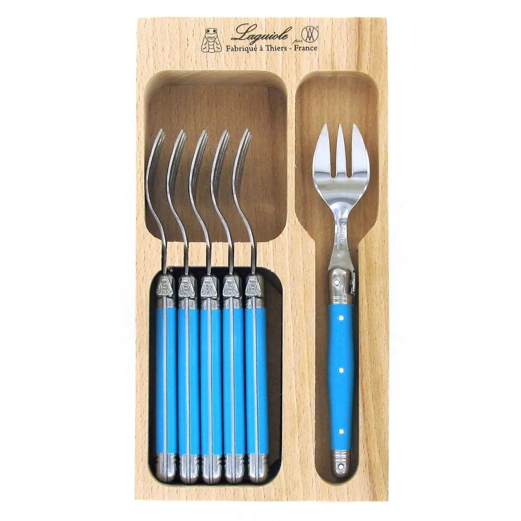 Cake Forks 6pc Turquoise KRDM