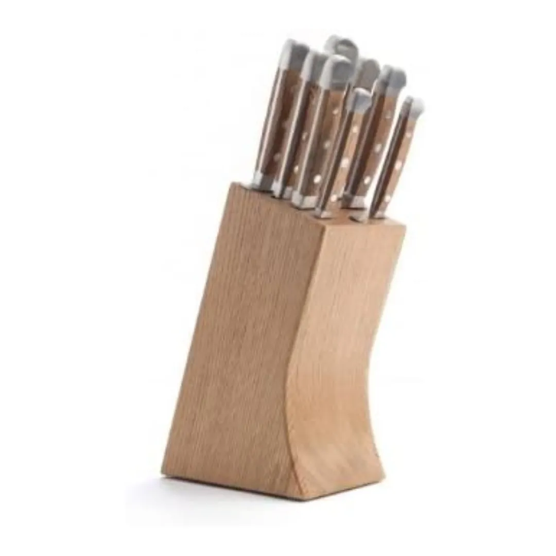 Knife block 8pc Oak Wood does NOT include knives KRDM