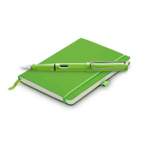 Safari Fountain Pen and A5 Soft Cover Gift Set - Green