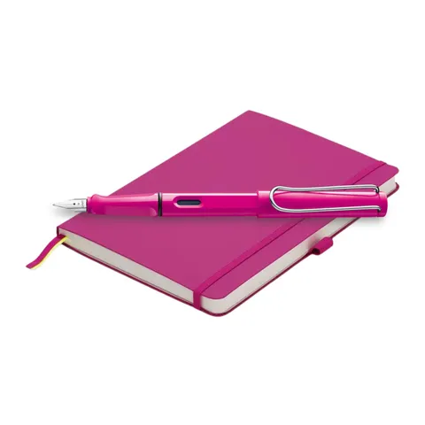 Safari Fountain Pen and A5 Soft Cover Gift Set - Pink