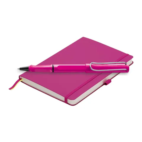 Safari Rollerball Pen and A5 Soft Cover Gift Set - Pink