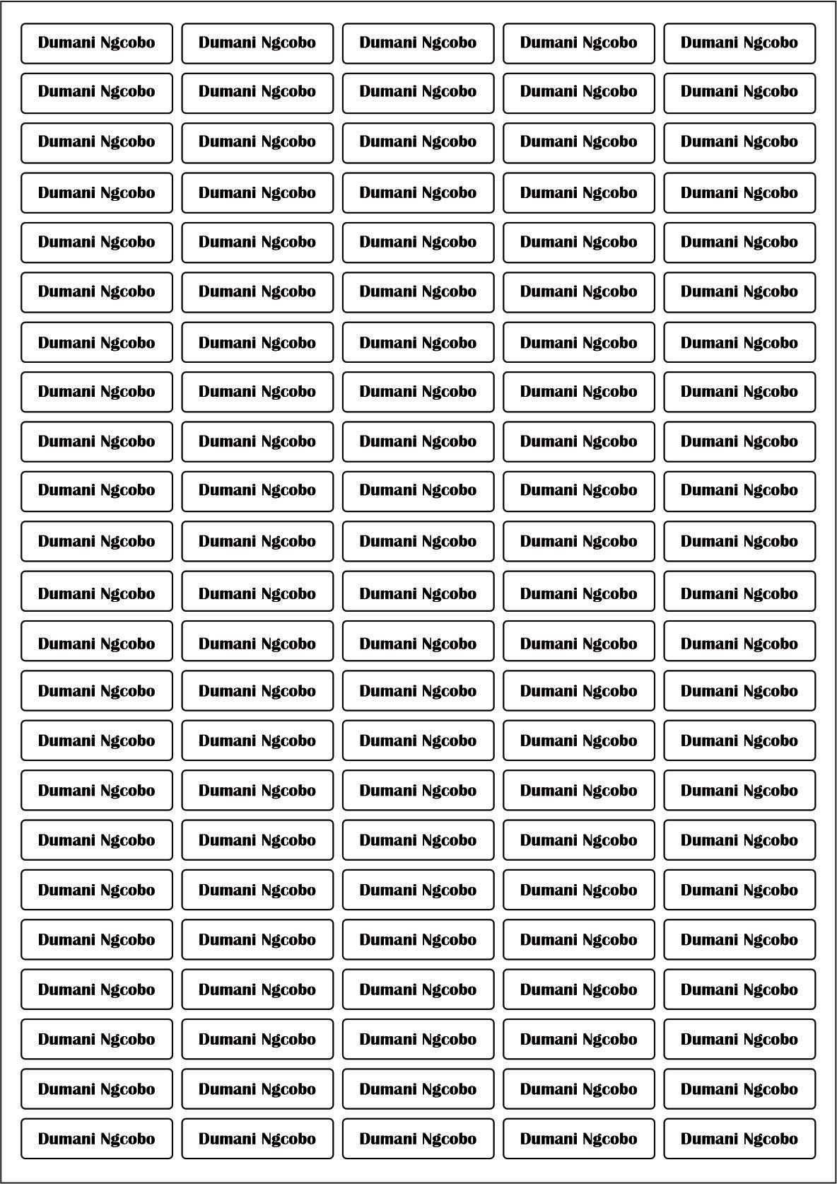 Stationery labels personalized small 115 pc PMB Office National