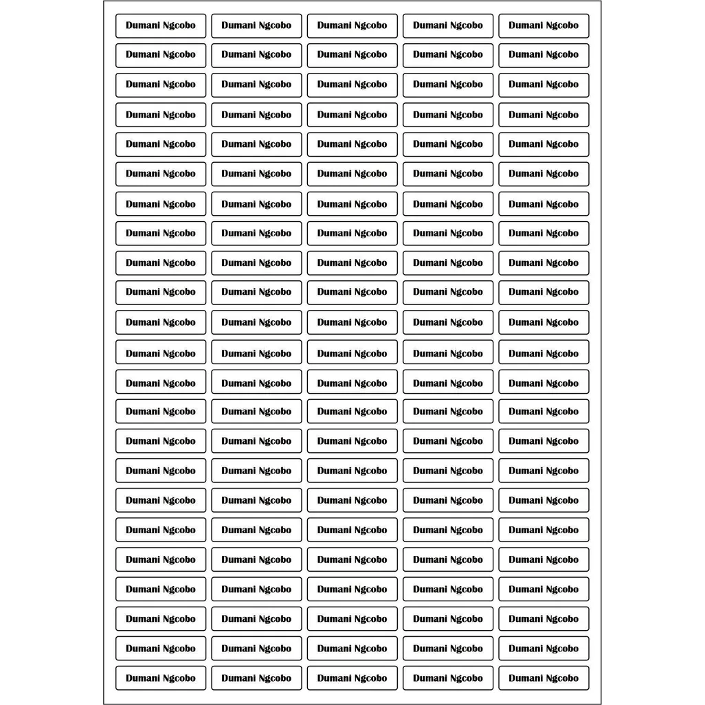 Stationery labels personalized small 115 pc PMB Office National