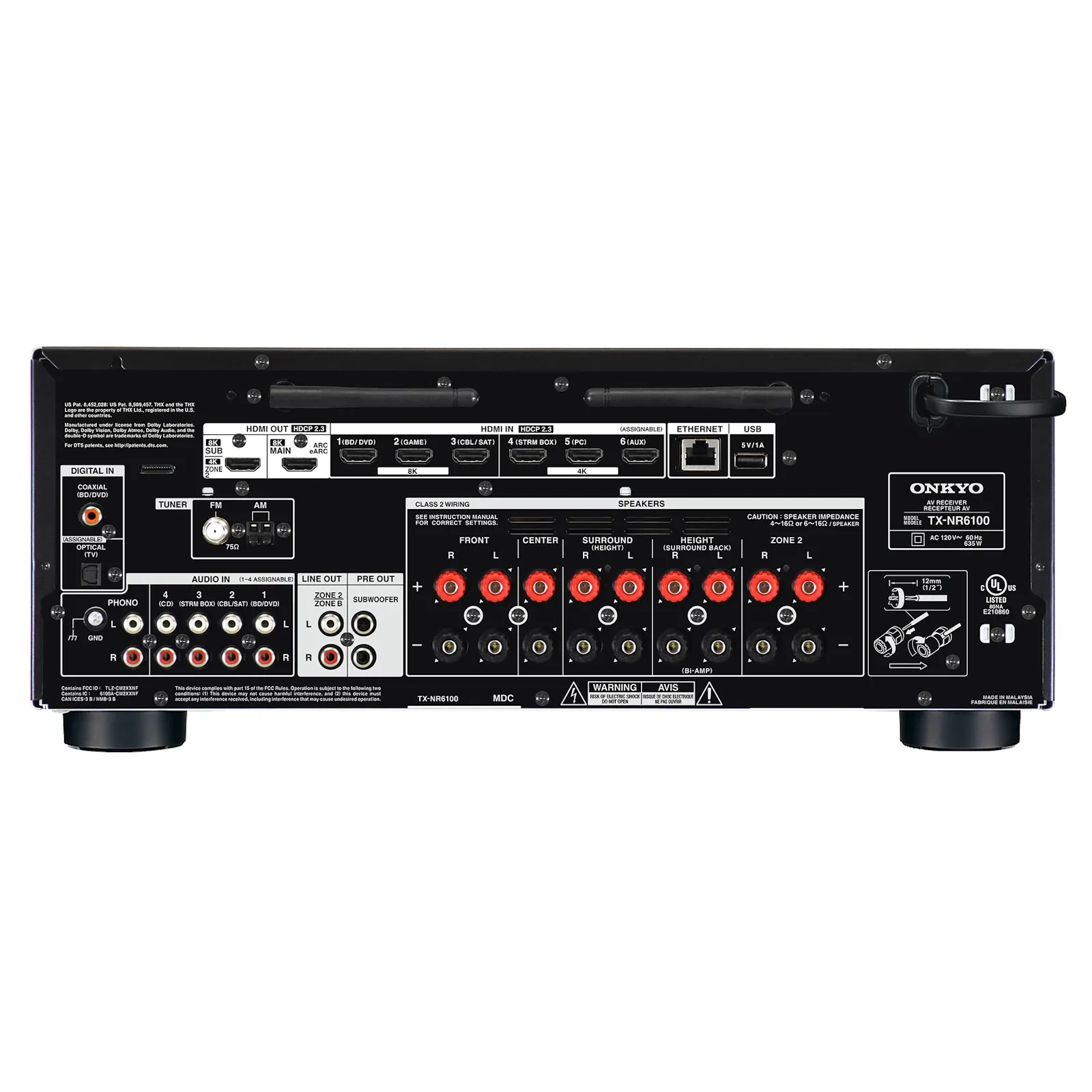 Onkyo TXNR6100 7.2Channel THX Certified Network 8K AV Receiver