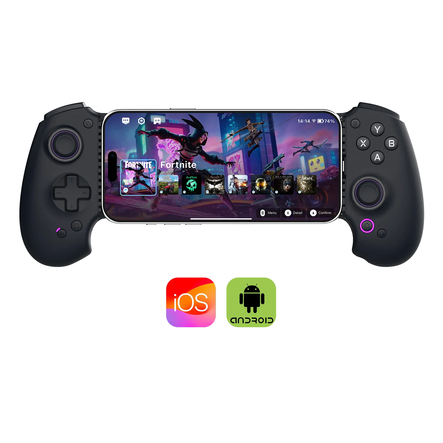 Abxylute S9 Mobile controller - USB-C + Bluetooth: Supports a wide range of phone/tablet devices compatibility;