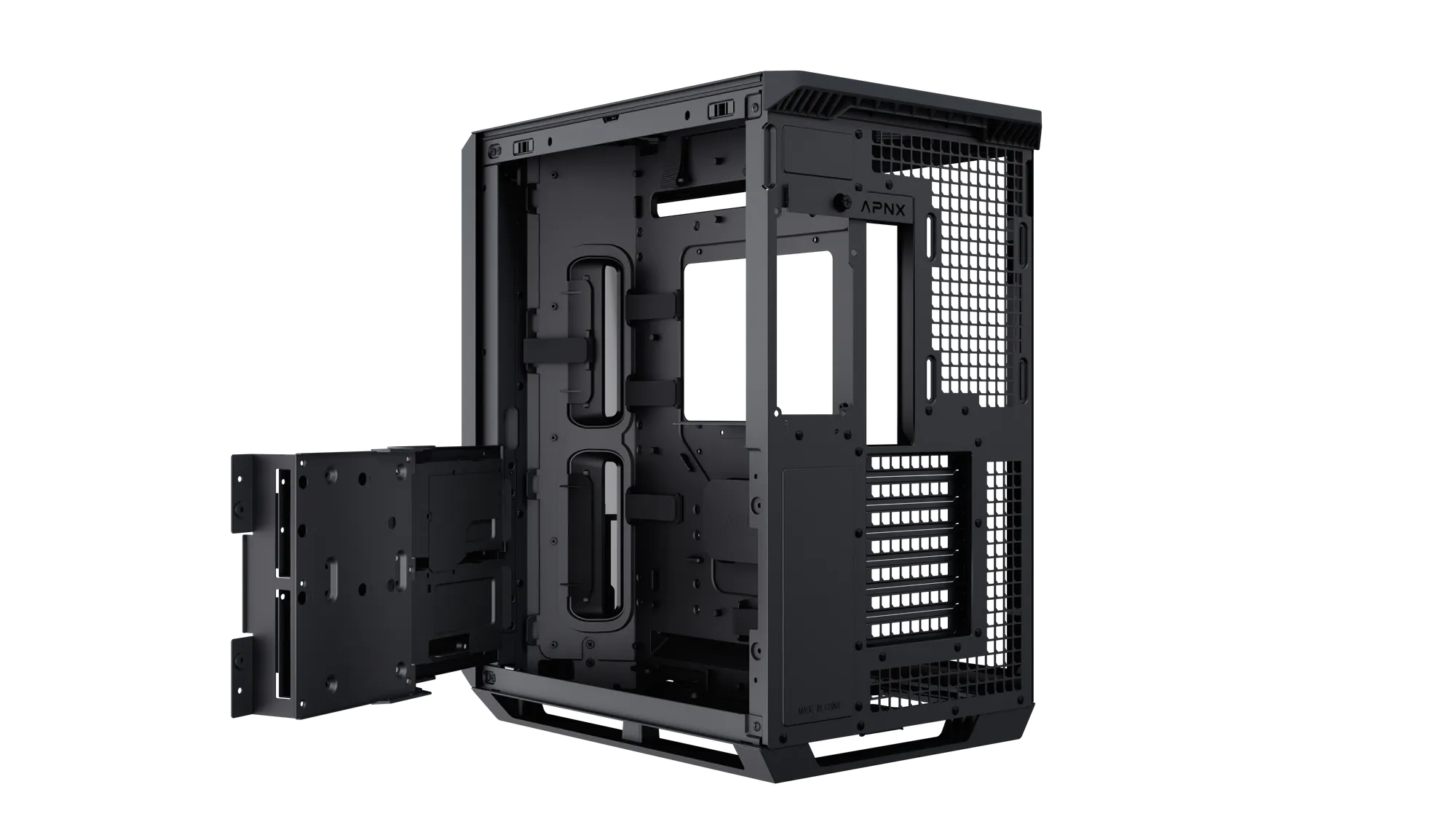 Aerocool APNX V1 premium Black mid-tower ATX case - Supports up to 10 fans - 6x2.5'' or 2x 3.5'' - 360mm radiator