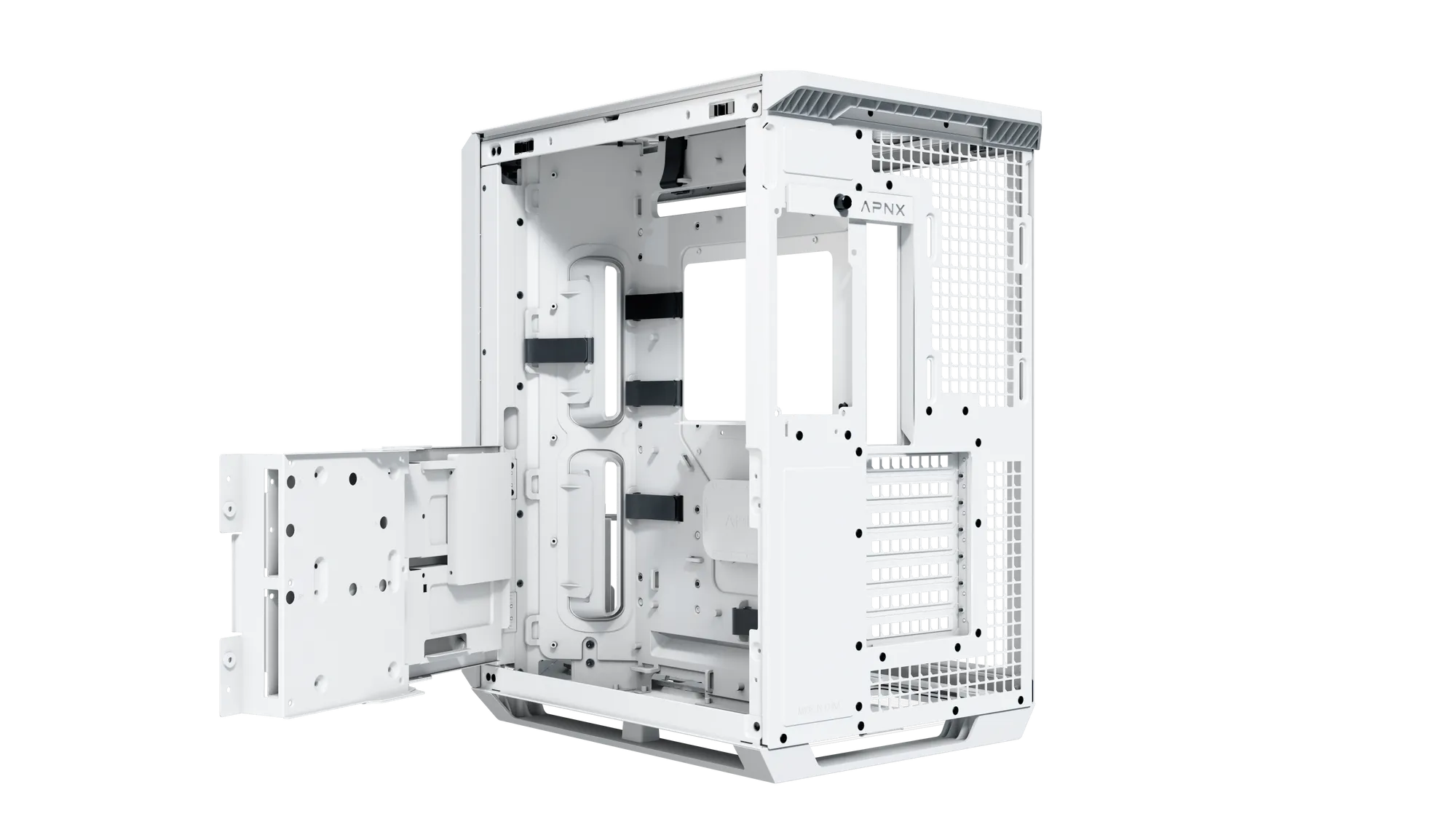Aerocool APNX V1 premium White and Wood mid-tower ATX case -Supports up to 10 fans - 6x2.5'' or 2x 3.5'' - 360mm radiator -