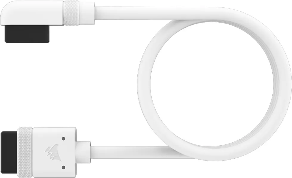 CORSAIR iCUE LINK Cable; 1x 600mm with Straight/Slim 90° connectors; White