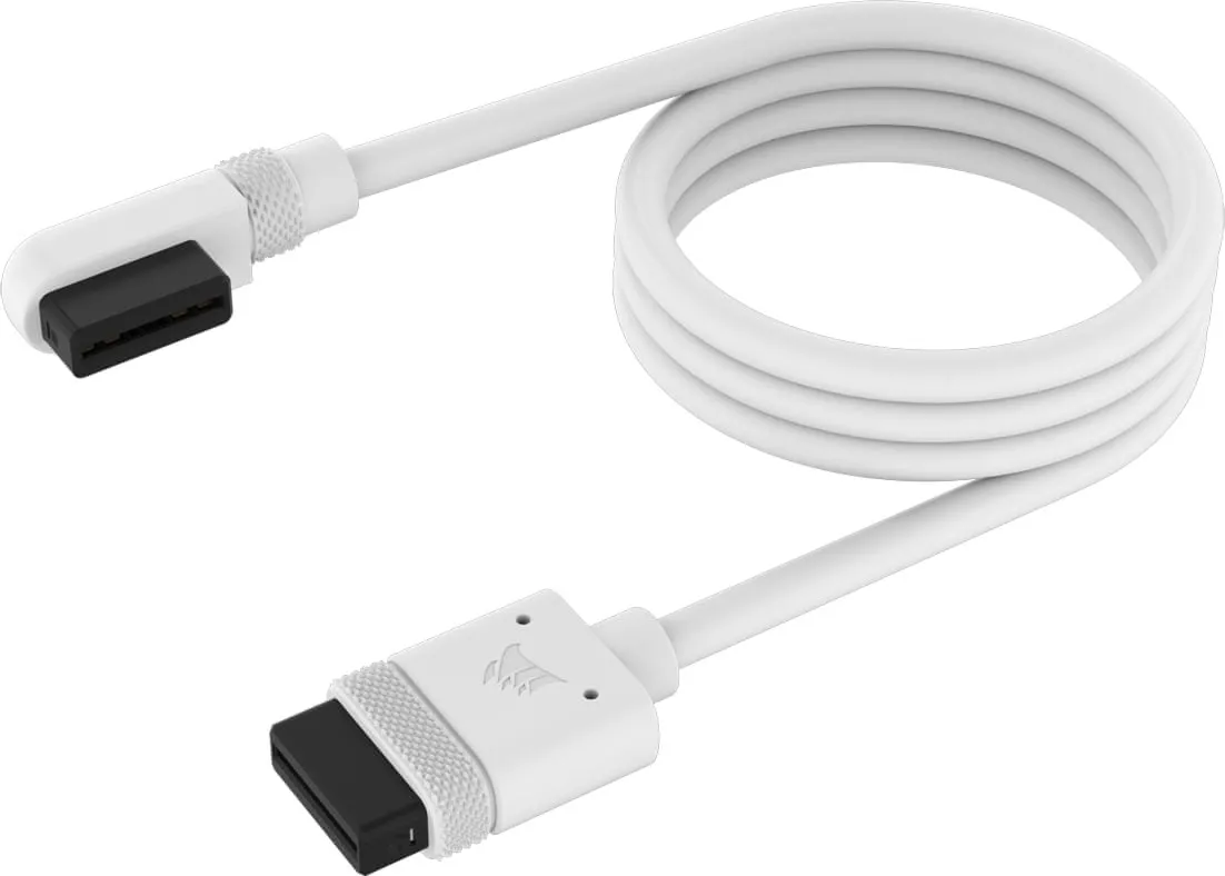 CORSAIR iCUE LINK Cable; 1x 600mm with Straight/Slim 90° connectors; White