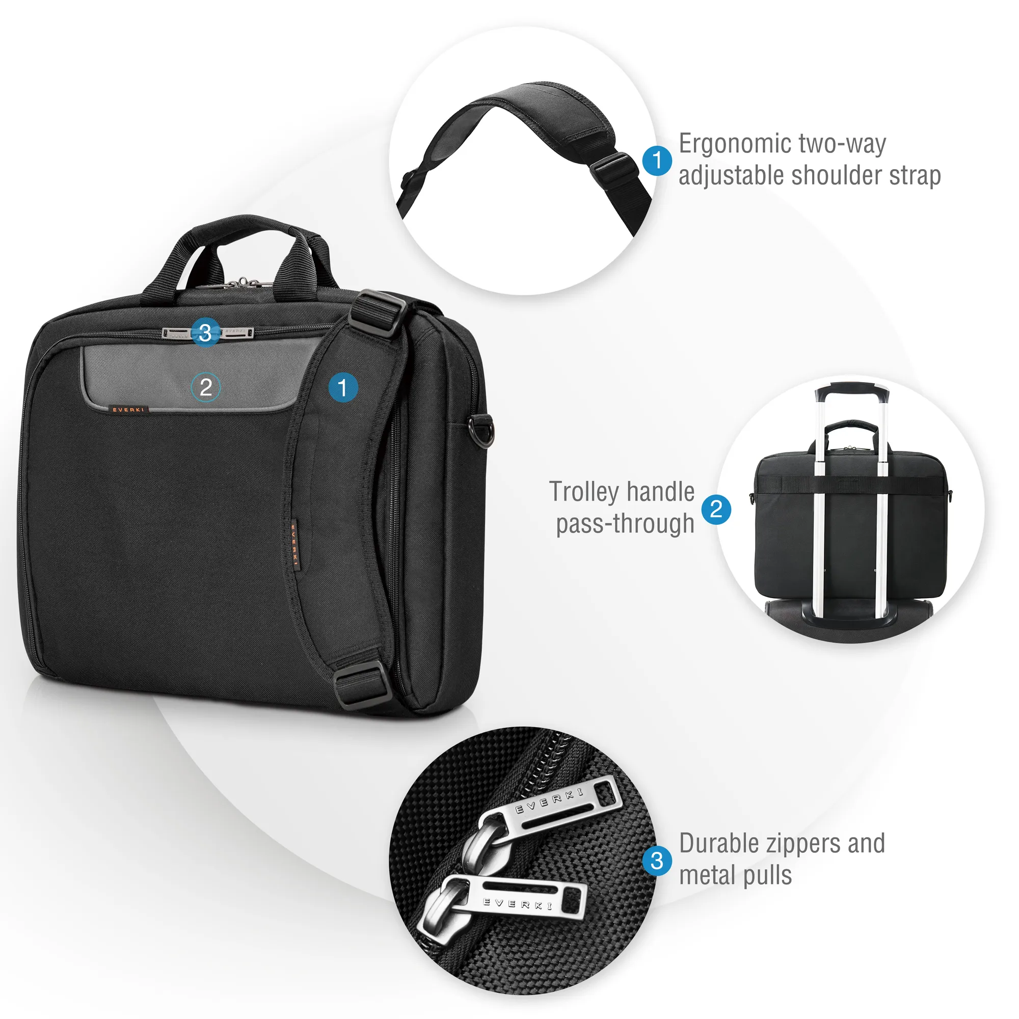EVERKI EKB407NCH17 ADVANCE 17.3'' NOTEBOOK BRIEFCASE BAG