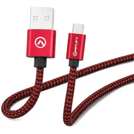 Amplify Linked Series Micro USB Braided Cable - 2m - Black/Red