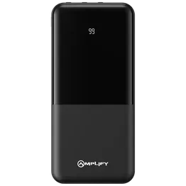 Amplify 10000mAh Power Bank with Integrated Cables - Black