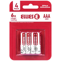 Ellies Ultra Series - Alkaline Batteries AAA 4 Pack -WT