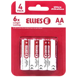 Ellies Ultra Series - Alkaline Batteries AA 4 Pack - WT