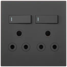 Ellies 2 Way (3 Pin) Single Switch Socket 4x4 (100mmx100mm) -BK