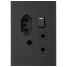 Ellies 2 Way (3 Pin; SANS 164-2) Single Switch Socket 2x4 (60mmx100mm) -BK