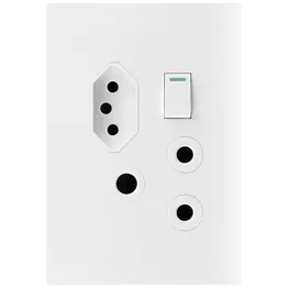Ellies 2 Way (3 Pin; SANS 164-2) Single Switch Socket 2x4 (60mmx100mm) -WT