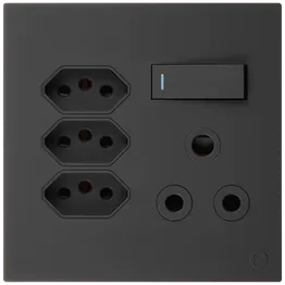 Ellies 4 Way (1x 3 Pin; 3x SANS 164-2) Single Switch Socket 4x4 (100mmx100mm) -BK