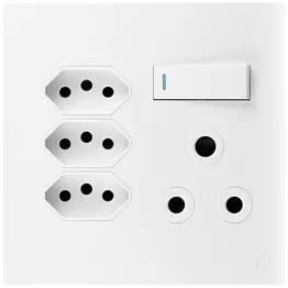 Ellies 4 Way (1x 3 Pin; 3x SANS 164-2) Single Switch Socket 4x4 (100mmx100mm) -WT