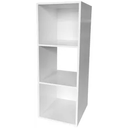 Everfurn Grayscale 3 Tier Bookshelf White, High Pressure Laminate