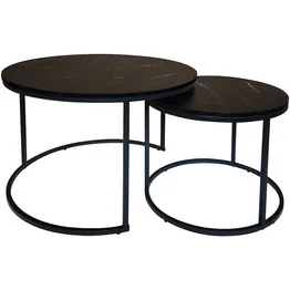 Everfurn Nile Nesting Coffee Table - Marble Black