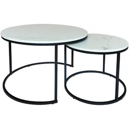 Everfurn Nile Nesting Coffee Table - Marble White