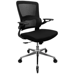Everfurn Premium Dakota Mid Back Office Chair, Chromed Steel - Black