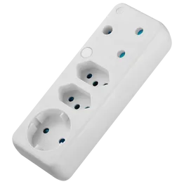 Ellies 4-Way Schuko Adaptor - White