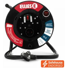 Ellies Heavy Duty Surge Extension Reel-30M-BK