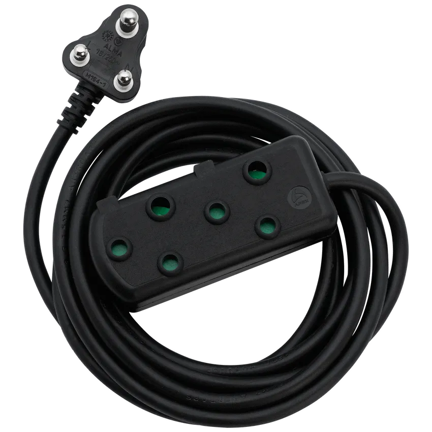 Ellies Side by Side Heavy Duty Extension Lead-5M-BK