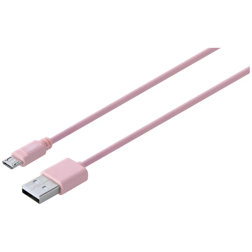 Pro Bass Power Series Boxed Round Micro USB Cable - Pink