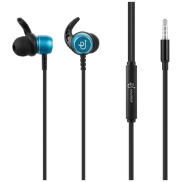 PowerUp E1 Series Aux Earphones with Carry Case - Blue